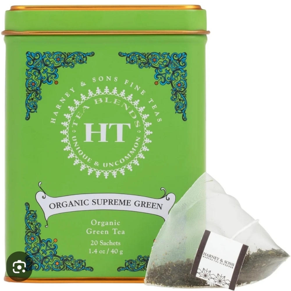 Harney & Sons Organic Supreme Green Tea In Reusable Tin 20 Sachets New Sealed